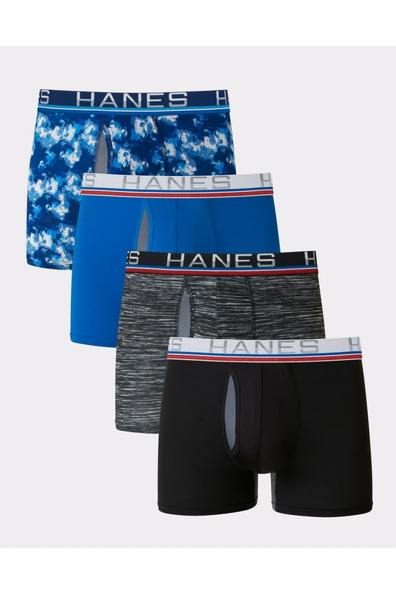 Men's Trunk 4-Pack Underwear X-Temp Total Support Pouch Gym Sport Workout