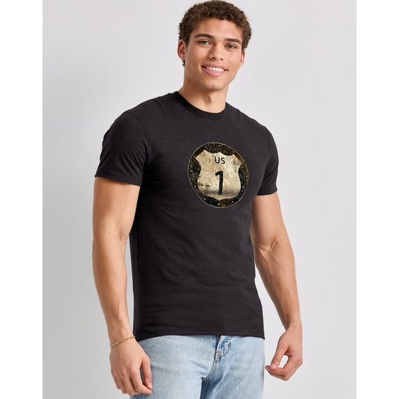 Hanes Men's US 1 Graphic Tee Route S