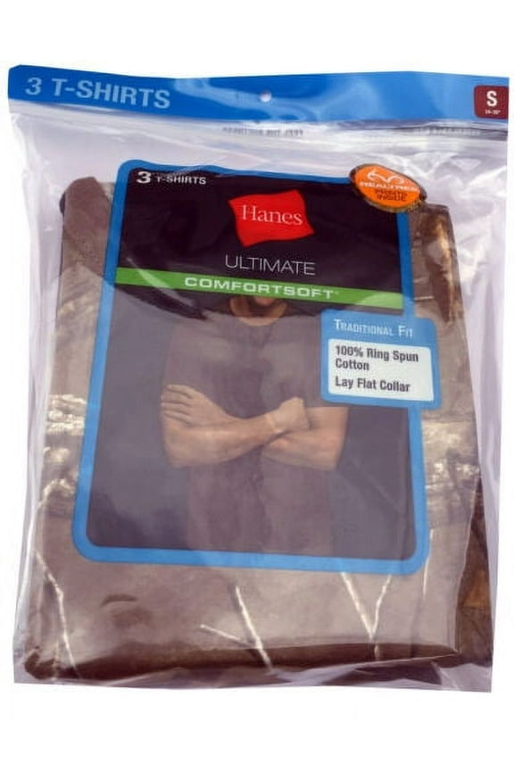 Men's Ultimate 3-pack T-SHIRTS Black/Gray/Camo 7873C3 " TAGLESS"  Size  "S"