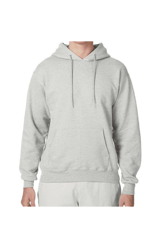 Men's Ultimate Cotton Hooded Sweatshirt, Long Sleeve Pullover Pocket Hoodie, Ash, S