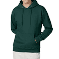 thumbnail image 1 of Hanes Men's Ultimate Cotton Hooded Sweatshirt, Long Sleeve Pullover Pocket Hoodie, Deep Forest, M, 1 of 5