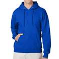 thumbnail image 1 of Hanes Men's Ultimate Cotton Hooded Sweatshirt, Long Sleeve Pullover Pocket Hoodie, Deep Royal, XL, 1 of 5