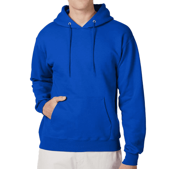 Hanes Men's Ultimate Cotton Hooded Sweatshirt, Long Sleeve Pullover Pocket Hoodie, Deep Royal, XL