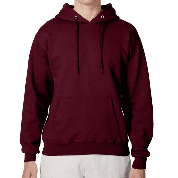 Hanes Men's Ultimate Cotton Hooded Sweatshirt, Long Sleeve Pullover Pocket Hoodie, Maroon, S