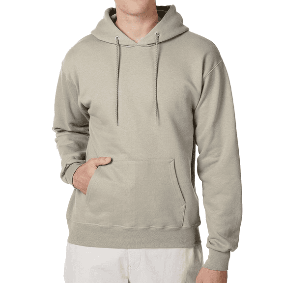 Hanes Men's Ultimate Cotton Hooded Sweatshirt, Long Sleeve Pullover Pocket Hoodie, Sand, 2XL