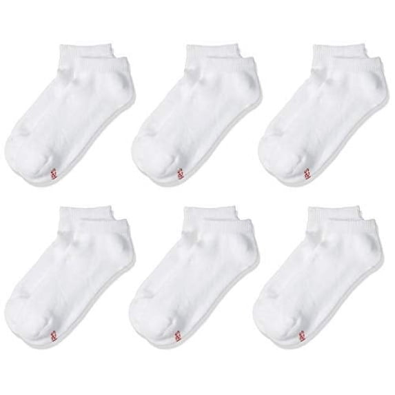 Hanes Men's Ultimate FreshIQ Odor Control 6-Pack No-Show, White, Sock Size:10-13/Shoe Size:6-12