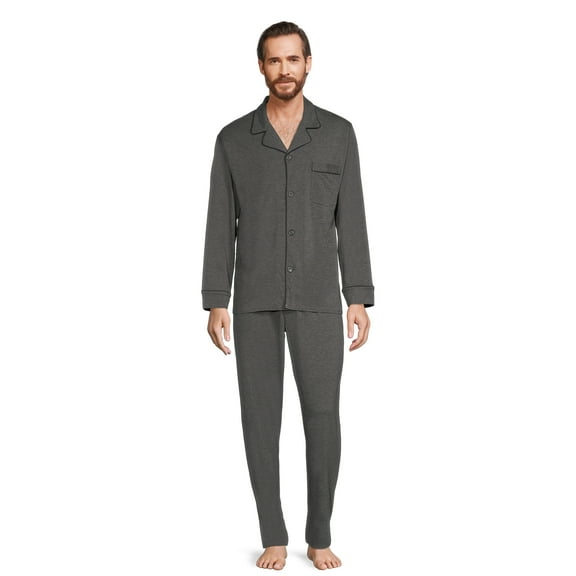 Hanes Men’s Ultrasoft Breathable Cotton Modal Stretch Knit Pajama Set, 2-Piece, Sizes S-5XL
