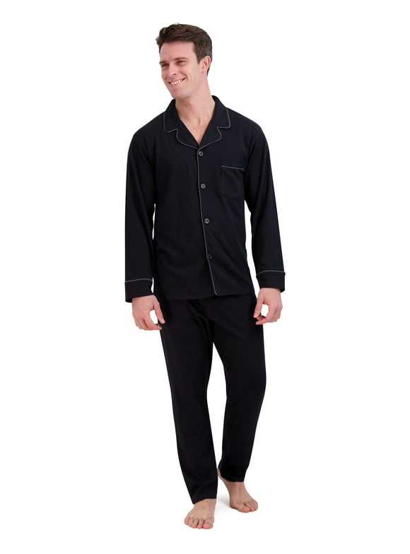 Hanes Men’s Ultrasoft Breathable Cotton Modal Stretch Knit Pajama Set, 2-Piece, Sizes S-5XL
