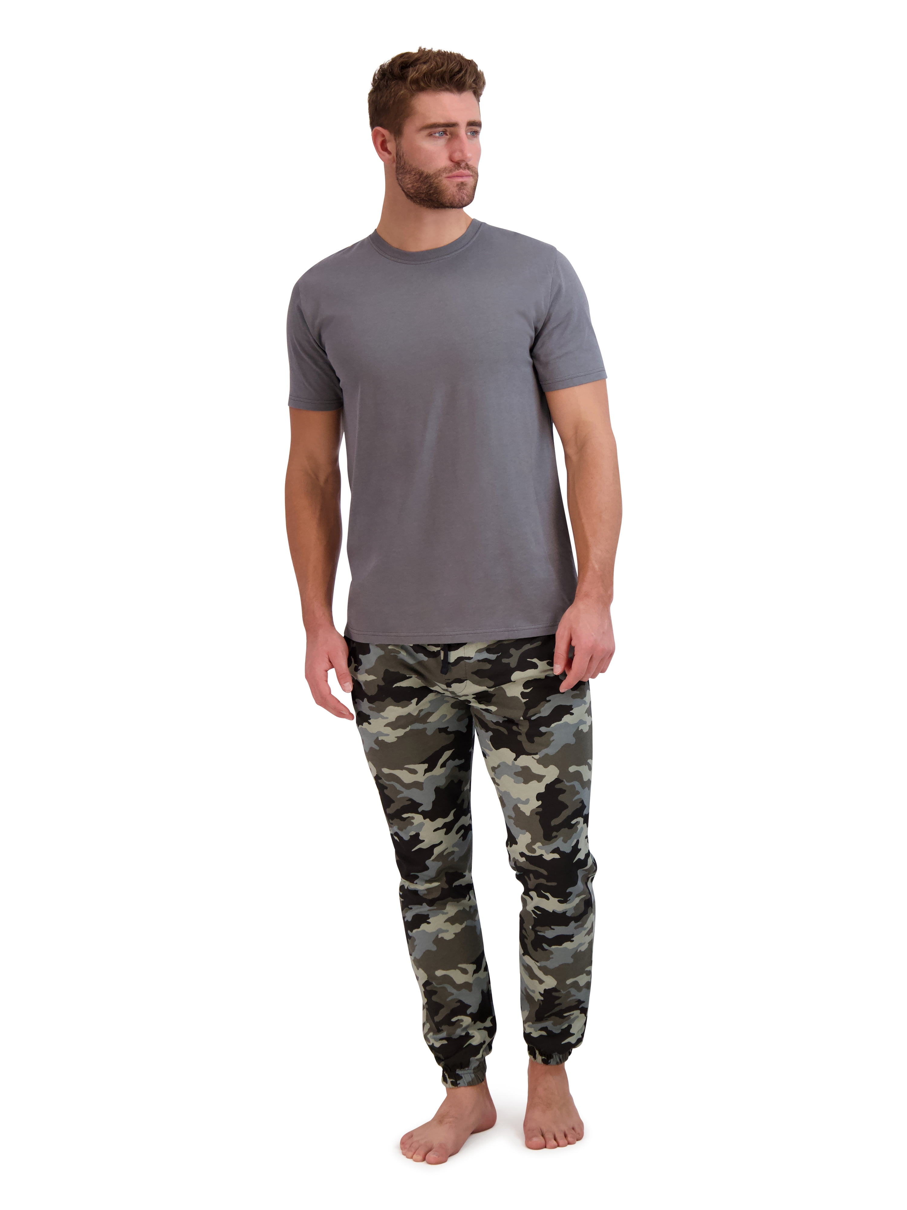 Hanes Men’s Ultrasoft T-Shirt and Jogger French Terry Pajama Set, 2-Piece, Sizes S-5XL