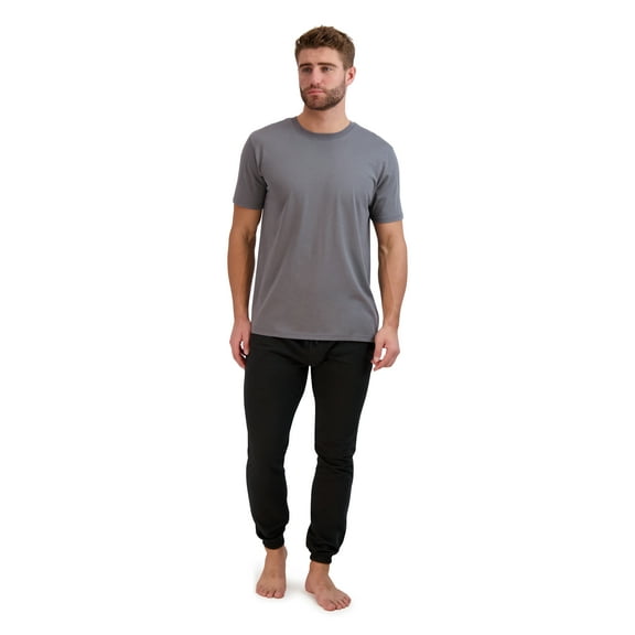 Hanes Men’s Ultrasoft T-Shirt and Jogger French Terry Pajama Set, 2-Piece, Sizes S-5XL