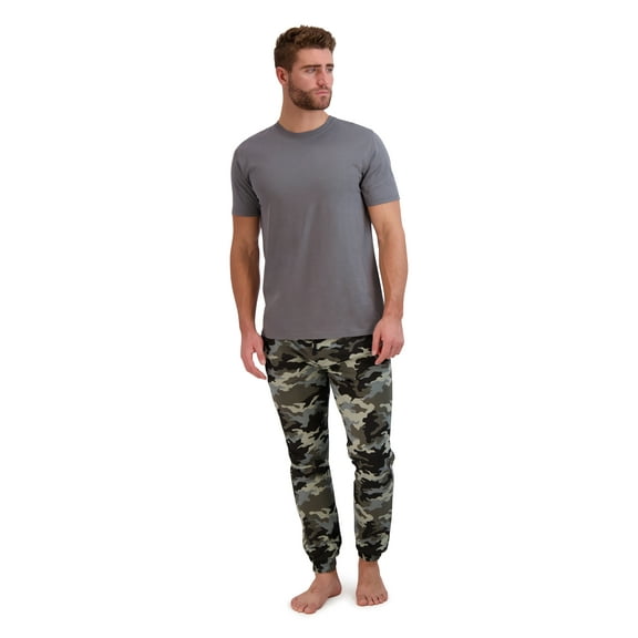 Hanes Men’s Ultrasoft T-Shirt and Jogger French Terry Pajama Set, 2-Piece, Sizes S-5XL