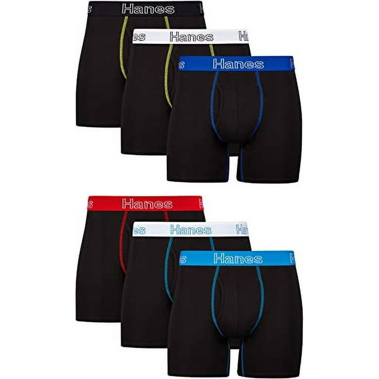 Hanes Men's Underwear Boxer Briefs Pack, Moisture-Wicking Men's