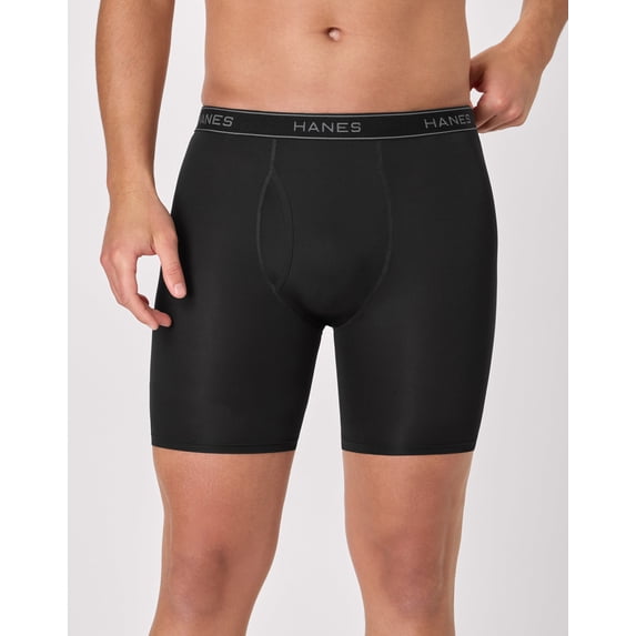 Hanes Men's Underwear Boxer Briefs Pack, 6-Pack, Performance Stretch, Moisture Wicking Assorted S