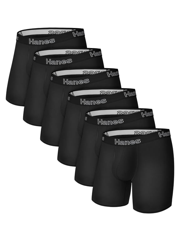 Men's Underwear Boxer Briefs Pack, 6-Pack, Stretch Cotton, Moisture Wicking Assorted M
