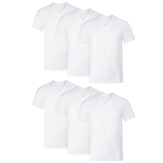 Hanes Undershirts T-Shirt Pack, V-Neck Cotton-Stretch Tees for Men, Moisture-Wicking