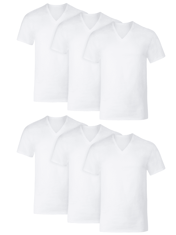 Undershirts T-Shirt Pack, V-Neck Cotton-Stretch Tees for Men, Moisture-Wicking