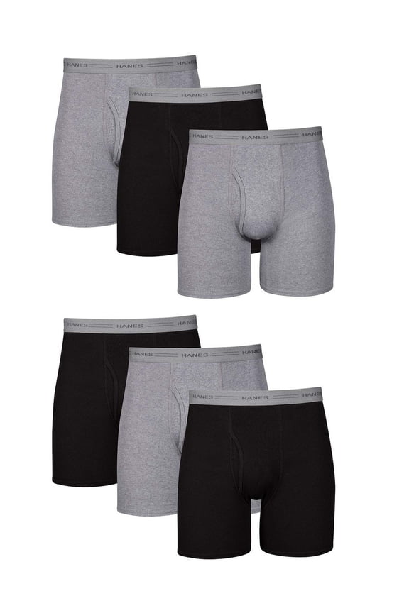 Underwear Boxer Briefs Pack, Cool & Breathable Cotton Underwear for Men, No-Ride-Up, Moisture Wicking, 6 Pack