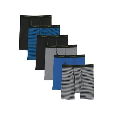 Hanes Men's Value Pack Assorted Boxer Briefs, 6 Pack
