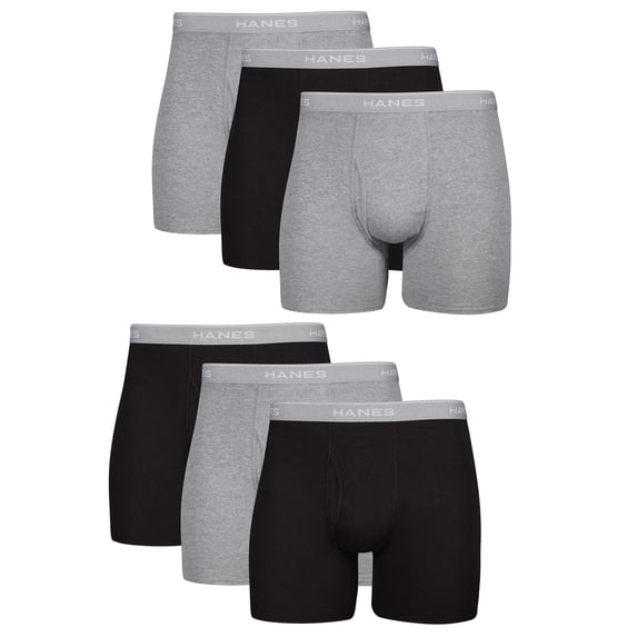Underwear Boxer Briefs Pack, Cool & Breathable Cotton Underwear for Men, No-Ride-Up, Moisture Wicking, 6 Pack