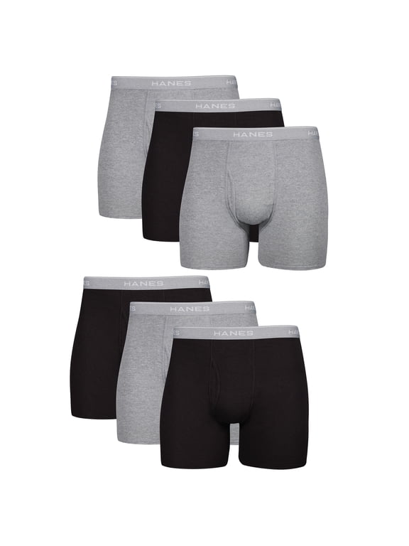 Underwear Boxer Briefs Pack, Cool & Breathable Cotton Underwear for Men, No-Ride-Up, Moisture Wicking, 6 Pack