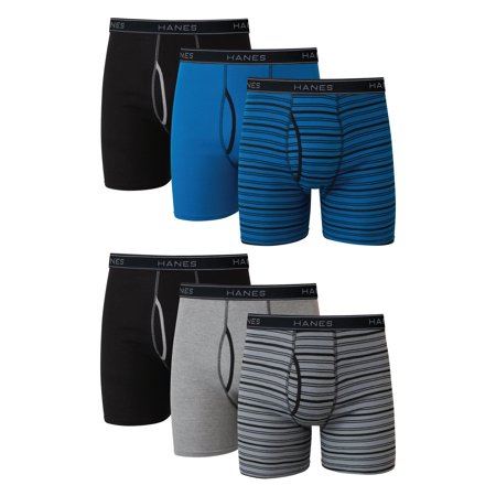 Underwear Boxer Briefs Pack, 6-Pack, Cool & Breathable Cotton, Moisture-Wicking