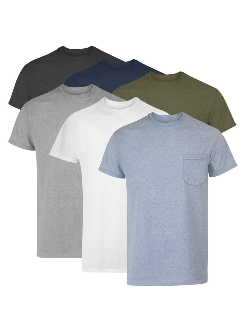 Free Shipping! Hanes Men's Cotton Moisture-Wicking Pocket T-Shirts