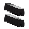 thumbnail image 1 of Hanes Men's Cotton Boxer Brief Underwear Value Pack, Black, 12-Pack 2XL, 1 of 6