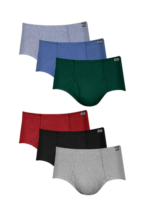Men's Value Pack Covered Waistband Dyed Briefs, 6 Pack