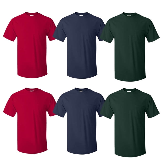 Hanes Men's Value Pack Pocket T-Shirt Undershirts, 6 Pack