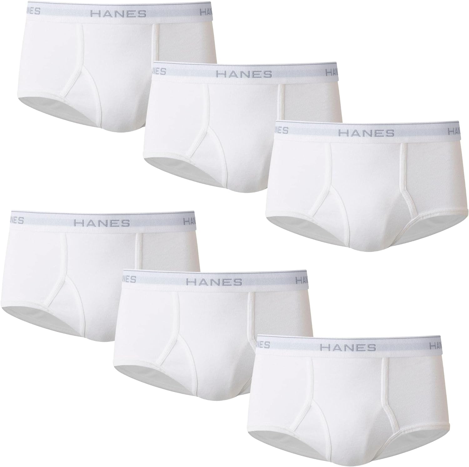 Hanes Men's Value Pack White Briefs, 6 Pack - image 1 of 9