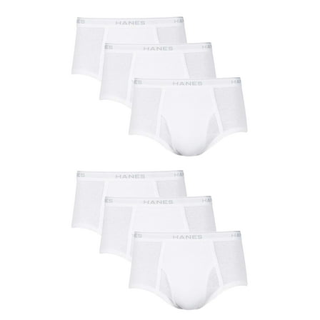 Hanes Men's Value Pack White Briefs, 6 Pack