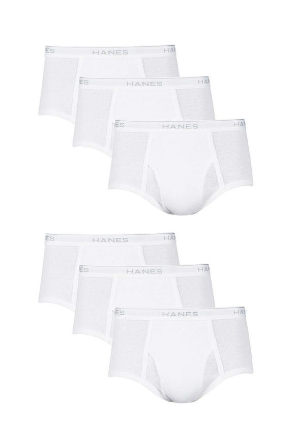 Men's Value Pack White Briefs, 6 Pack