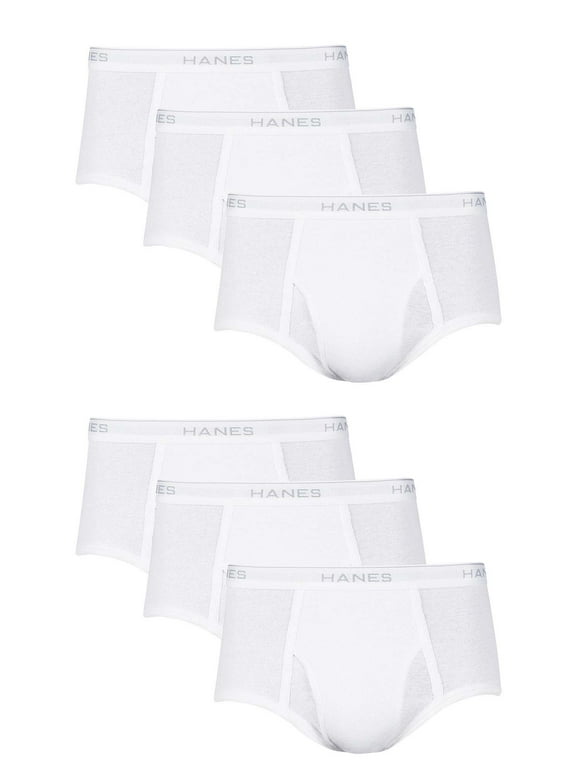 Hanes Men's Value Pack White Briefs, 6 Pack
