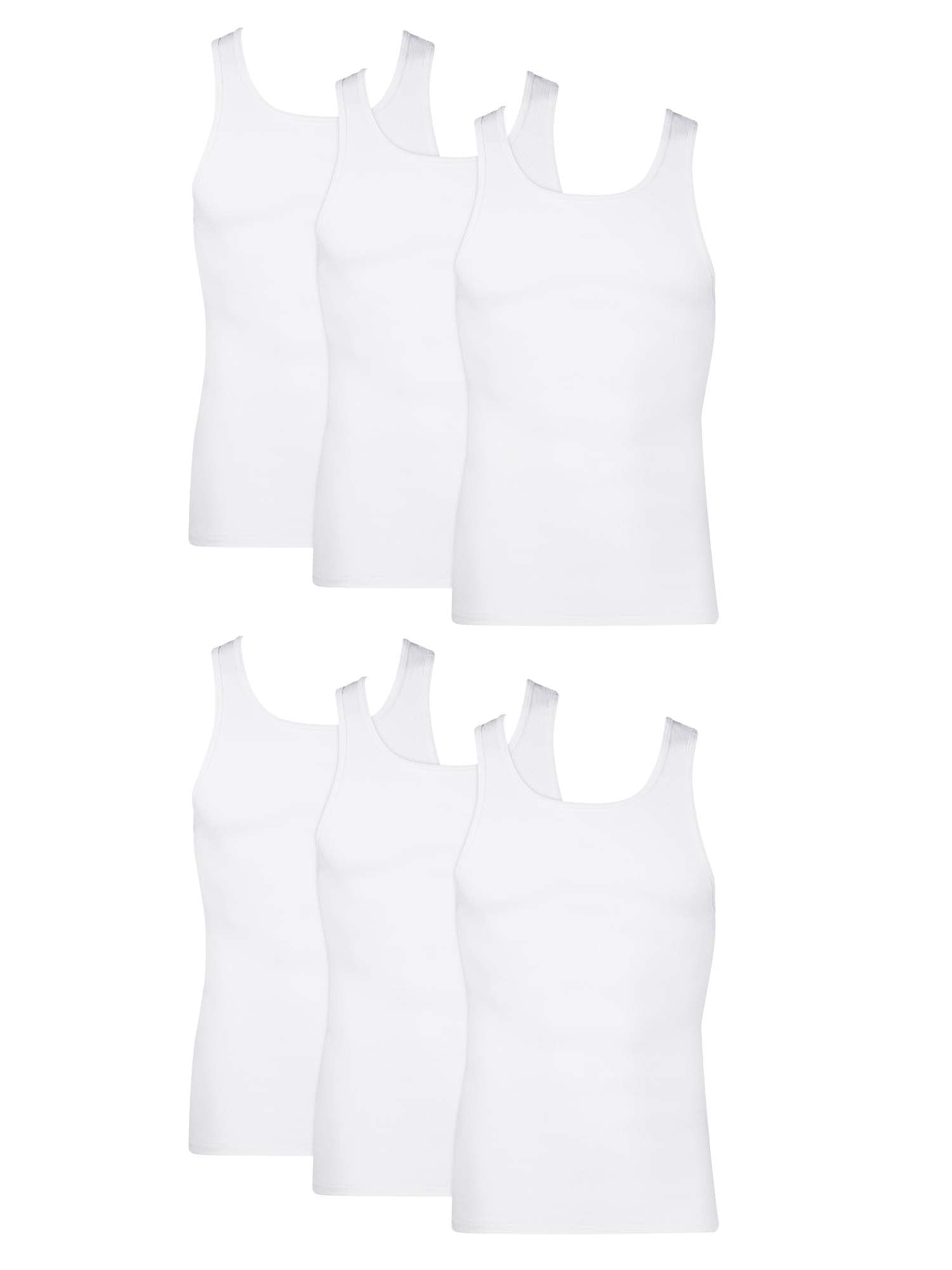 Hanes Men's TAGLESS Cotton Tank Undershirt 6 Pack, White Size 3XL Value  Shirts
