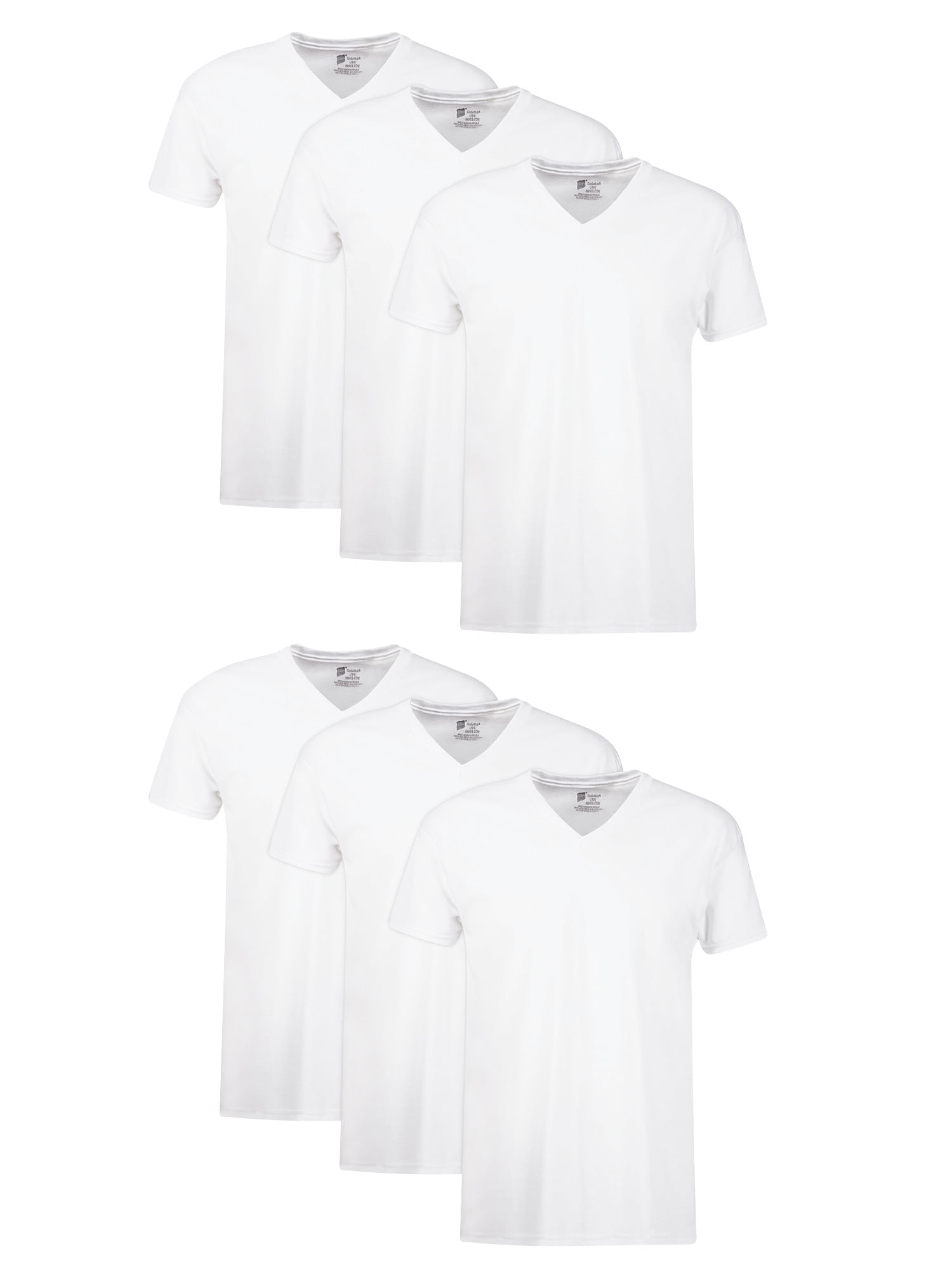 Hanes Men's Value Pack White Crew T-Shirt Undershirts, 6 Pack - Walmart.com