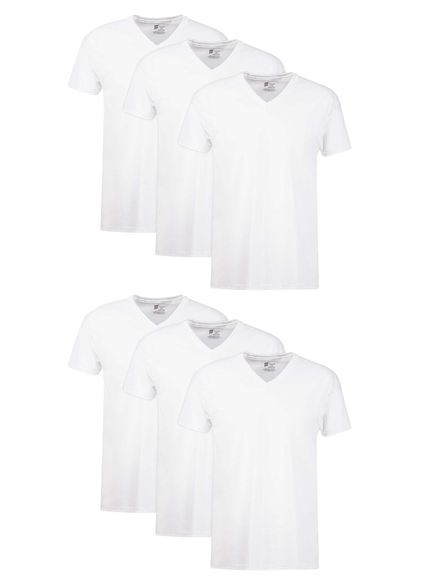 Hanes Men's Value Pack White V-Neck Undershirts, 6 Pack - Walmart.com