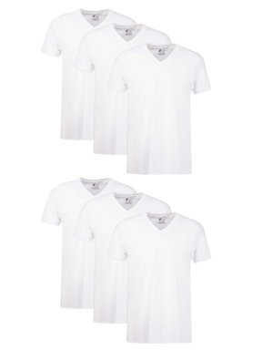 George Men's V-Neck T-shirts, 6-Pack - Walmart.com