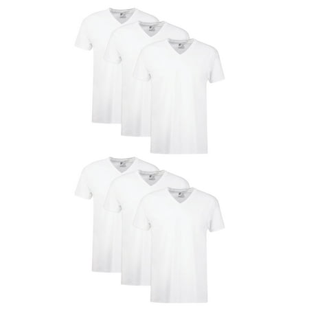 Hanes Men's Value Pack White V-Neck Undershirts, 6 Pack