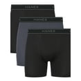thumbnail image 1 of Hanes Men's Value Performance Stretch Boxer Brief Underwear, Black/Grey, 3-Pack, 1 of 8
