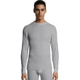 thumbnail image 1 of Hanes Men's Waffle Knit Thermal Crewneck Heather Grey XL, 1 of 3
