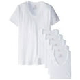 thumbnail image 1 of Hanes Men's White 6-Pack V-Neck T-Shirts, 1 of 2