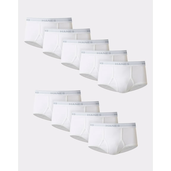 Hanes Men's White Cotton Brief Underwear, 9-Pack XL