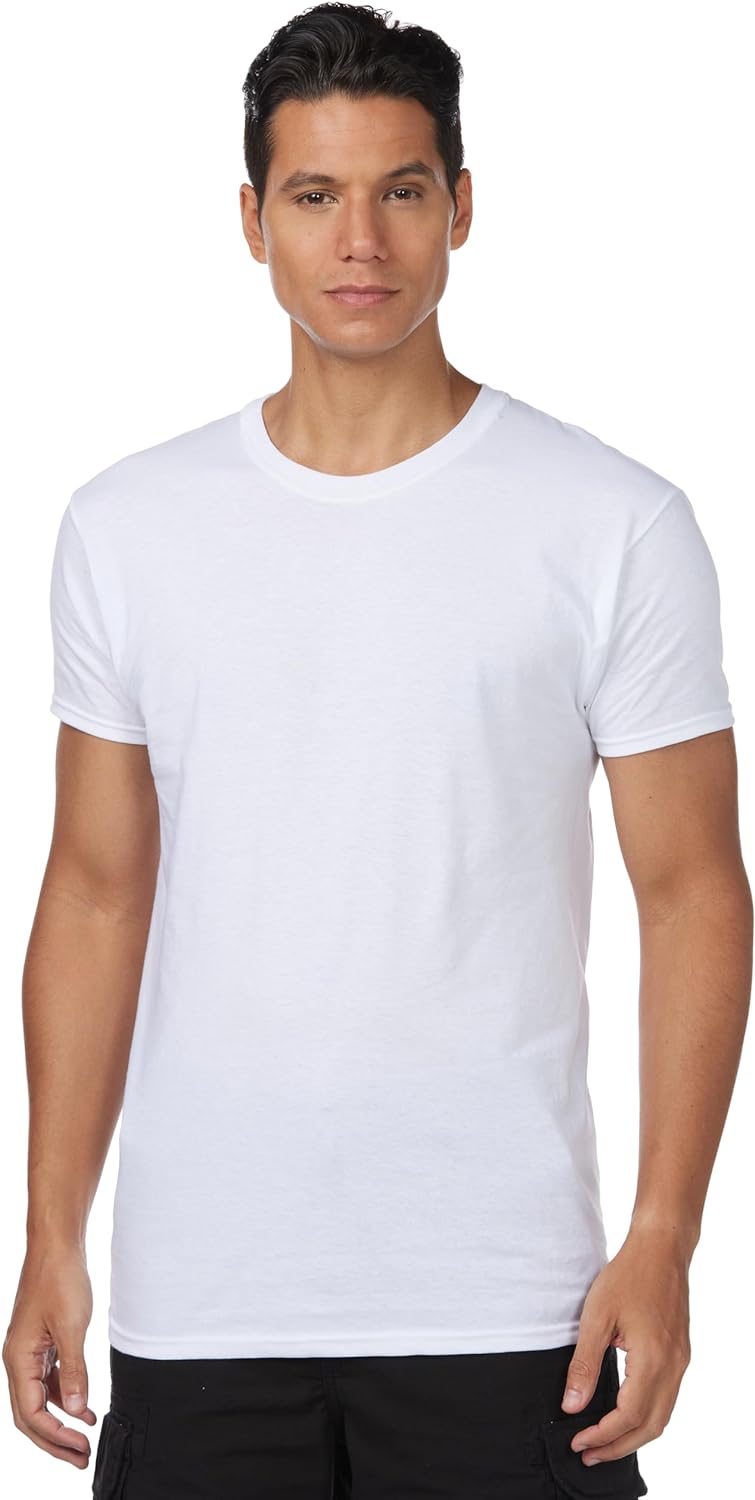 Hanes Men's White Crew T-Shirt Undershirts, 3 Pack - image 1 of 9