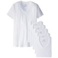 thumbnail image 1 of Hanes Men's White V-Neck T-Shirts (Large (42-44), White (6 Pack)), 1 of 1