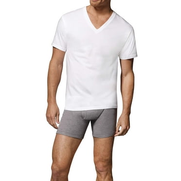Hanes Men's White V-Neck Undershirts, 3 Pack