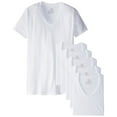 thumbnail image 1 of Hanes Men's White and Assorted V-Neck T-Shirts 6 White (6 Pack) Small, 1 of 4