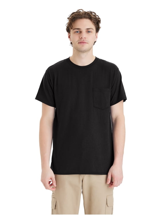 Workwear X-Temp Men's Pocket T-Shirt, 2-Pack Black 2XL