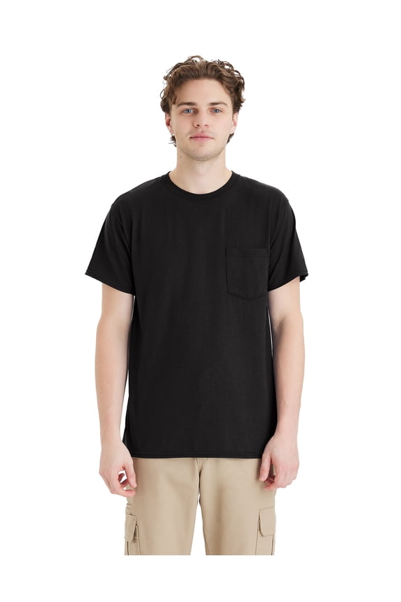Workwear X-Temp Men's Pocket T-Shirt, 2-Pack Black 2XL