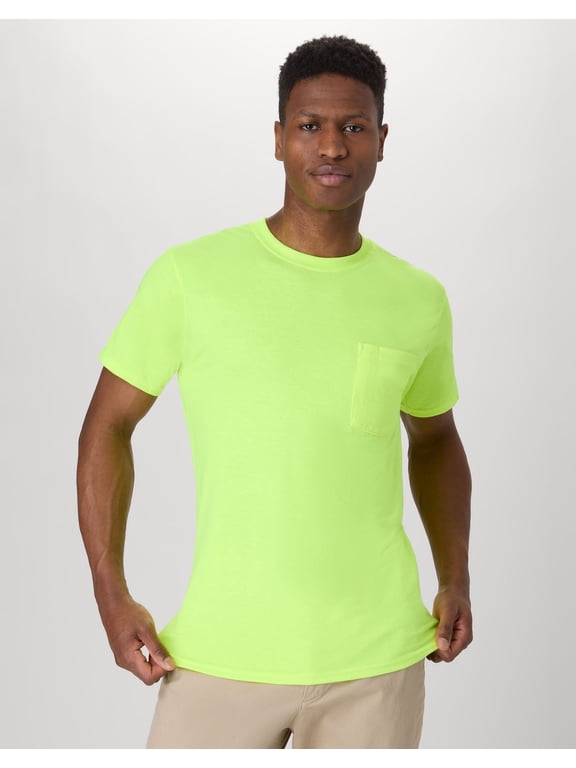 Workwear X-Temp Men's Pocket T-Shirt, 2-Pack Safety Green L