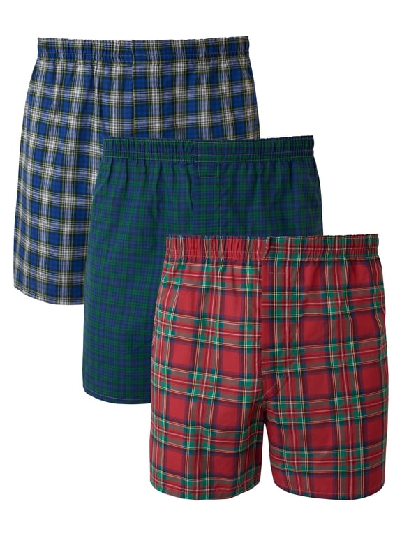 Men's Woven Boxers, 3 Pack